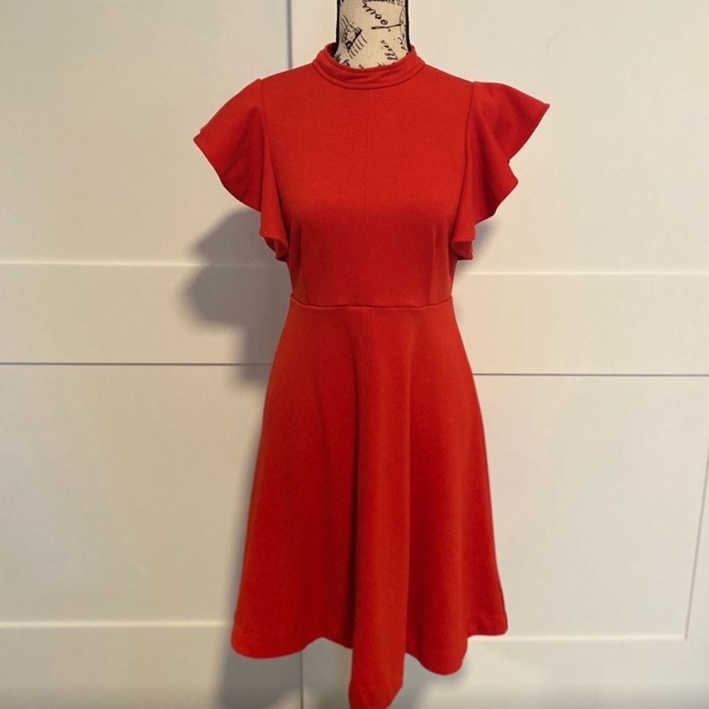 Maeve Red Dress with flounce sleeves